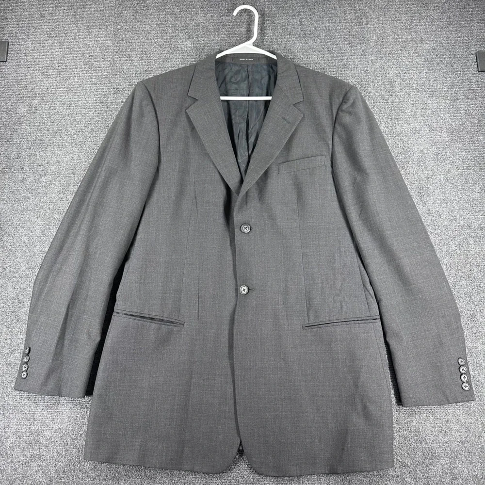 Emporio Armani‎ Blazer Mens 44R Grey Virgin Wool Cashmere Suit Jacket Italy